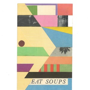 Carte postale, collage, art abordable, carte postale moderne du milieu du siècle, vintage, art abstrait, art original, cadeau d'art, cadeau pour elle, art du milieu du siècle