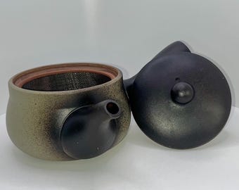 Tetera Tokoname Yaki Kyusu: Tetera japonesa de té verde de 266 ml con filtro de acero inoxidable.