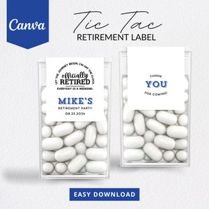 Retirement Favors EDITABLE Mint Labels for Mint To Be Personalized Mint Label Favor Stickers Label Template Party Favor Mint Label Favors