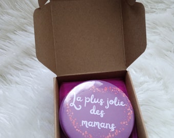 Gift for the most beautiful mother: pocket mirror, magnet - 58mm magnet