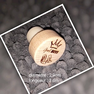 Wooden Stopper --- Engraved &quot;Girl Boss&quot;