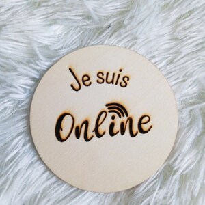 Disque accessoire spécial &quot;télétravail - Online et humeurs&quot; pour panneau de porte interchangeable By Romalysa
