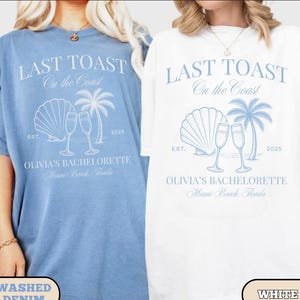 Last Toast on the Coast Beach Bachelorette Shirt, Coastal Bride Party Tee, Custom Seashell Bridal Shirts, Matching Bach Trip Tops