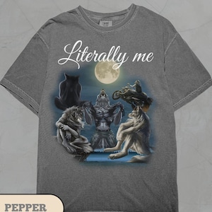 Funny Wolf Shirt, Literally Me, Vintage T-Shirt, Grunge Clothing Aesthetic, Alpha Male Wolf Meme Tee, Ironic Emo shirt, Retro Wolf Meme