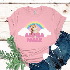 Alpha Male Cat T-Shirt, Offensive Ironic Sarcastic, Unisex Tshirt, Funny Kitten meme Shirt, sigma, Graphic Tee, Silly animal shirt,Gift