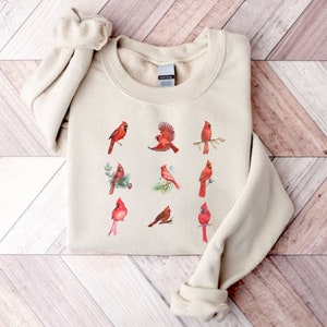 Cardinal Sweatshirt, Bird sweatshirt, Bird Lover Gift, Bird Watching Gift, Red Cardinal Bird, Gift for mother, Gift for parents, Bird Lovers
