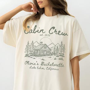 Custom Camp Bachelorette Party Shirt, Cabin Crew, Mountain Bride Tee Camp, Bridal Party gifts, Lake Themed bach party Tshirt, Girls trip