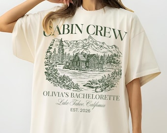 Vintage custom kamp shirt vrijgezellenfeest, bergbruid teekamp, wandelen bruidsfeest geschenken, bachfeestt-shirt meer thema, meidenreis