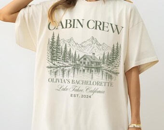 Vintage custom kamp shirt vrijgezellenfeest, bergbruid teekamp, wandelen bruidsfeest geschenken, bachfeestt-shirt meer thema, meidenreis