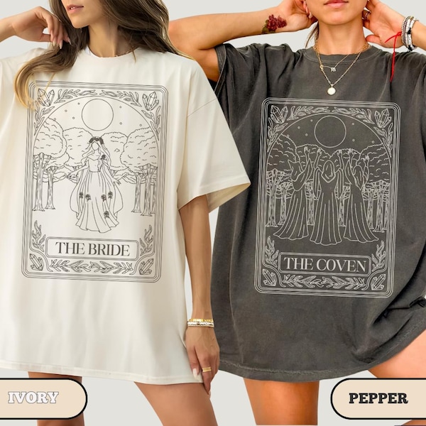 Camiseta de despedida de soltera de bruja personalizada, carta del tarot celestial Bach, camiseta de despedida de soltera de Halloween, camiseta de bruja, camiseta de boda de novia y aquelarre
