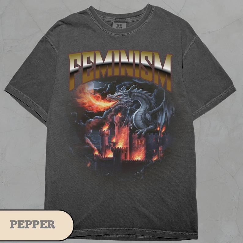 Feminism Dragon Fantasy T-shirt, Petrify the Patriarchy Shirt, Activism ...