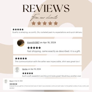 May include: Five-star reviews from customers about a product. The reviews highlight the quality, comfort, and fast shipping of the product. One review mentions the product being a gift.