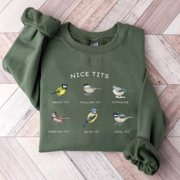 Tit Bird Sweatshirt, Bird Lovers Sweatshirt, Birdwatcher Sweatshirt, Grappige Vogel Woordspeling Sweatshirt, Koolmees Sweatshirt, Chickadees Sweatshirt