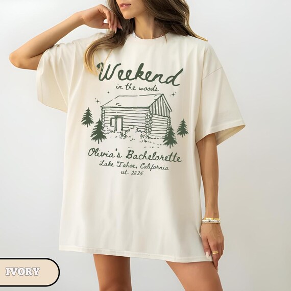 Camisetas de despedida de soltera de fin de semana en el bosque