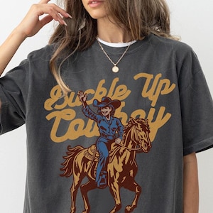 Western Graphic Tee - Retro 90s Cowgirl Comfort Colors® Shirt, Vintage Cowboy Country Aesthetic, Boho Vibes, Perfect Gift for Her or Him