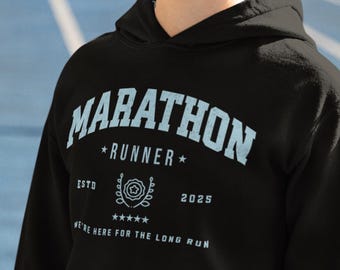 Running Hoodie Marathon Runner Hoodie, Unisex Graphic Sweatshirt