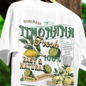 Comfort Colors® Vintage Limonana Graphic Tee: Retro Lemon Print T-Shirt
