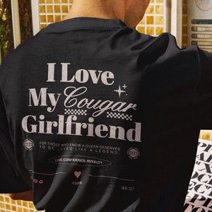 I Love My Cougar Girlfriend Comfort Colors® Shirt, Funny Boyfriend Gift for Him, Retro 90s Y2K Tee, I Heart Cougars Shirt, Valentines Gift