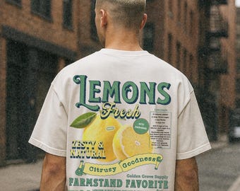レトロレモングラフィック コンフォートカラーズ®シャツ：90年代