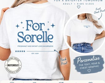 Individuell gestaltetes Gedenk-Shirt für Fehlgeburten, personalisiertes Familien-T-Shirt, Geschenk zum Thema Bewusstsein für Fehlgeburten