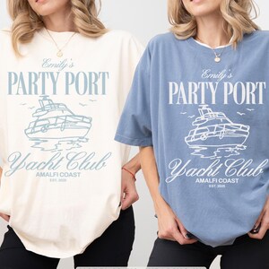 Comfort Colors® Bachelorette Party Boat Shirts – Personalized Yacht Club Style, Boating Gift, Matching Summer Top Bride Crew, Nautical Tee