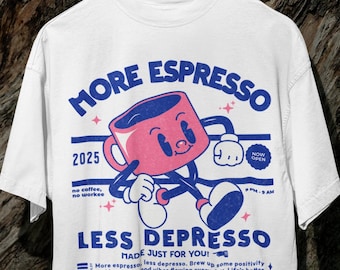 Koszulka Espresso Depresso Comfort Colors®: grafika w stylu retro z kawą