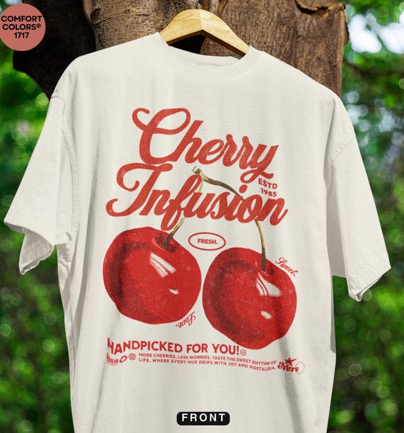 Cherry Comfort Colors® T-shirt: Retro 90s Oversized Unisex Tee