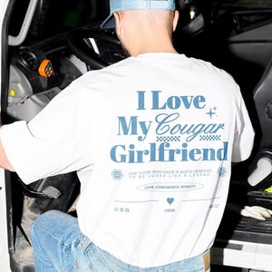 I Love My Cougar Girlfriend Comfort Colors® Shirt, Funny Boyfriend Gift for Him, Retro 90s Y2K Tee, I Heart Cougars Shirt, Valentines Gift