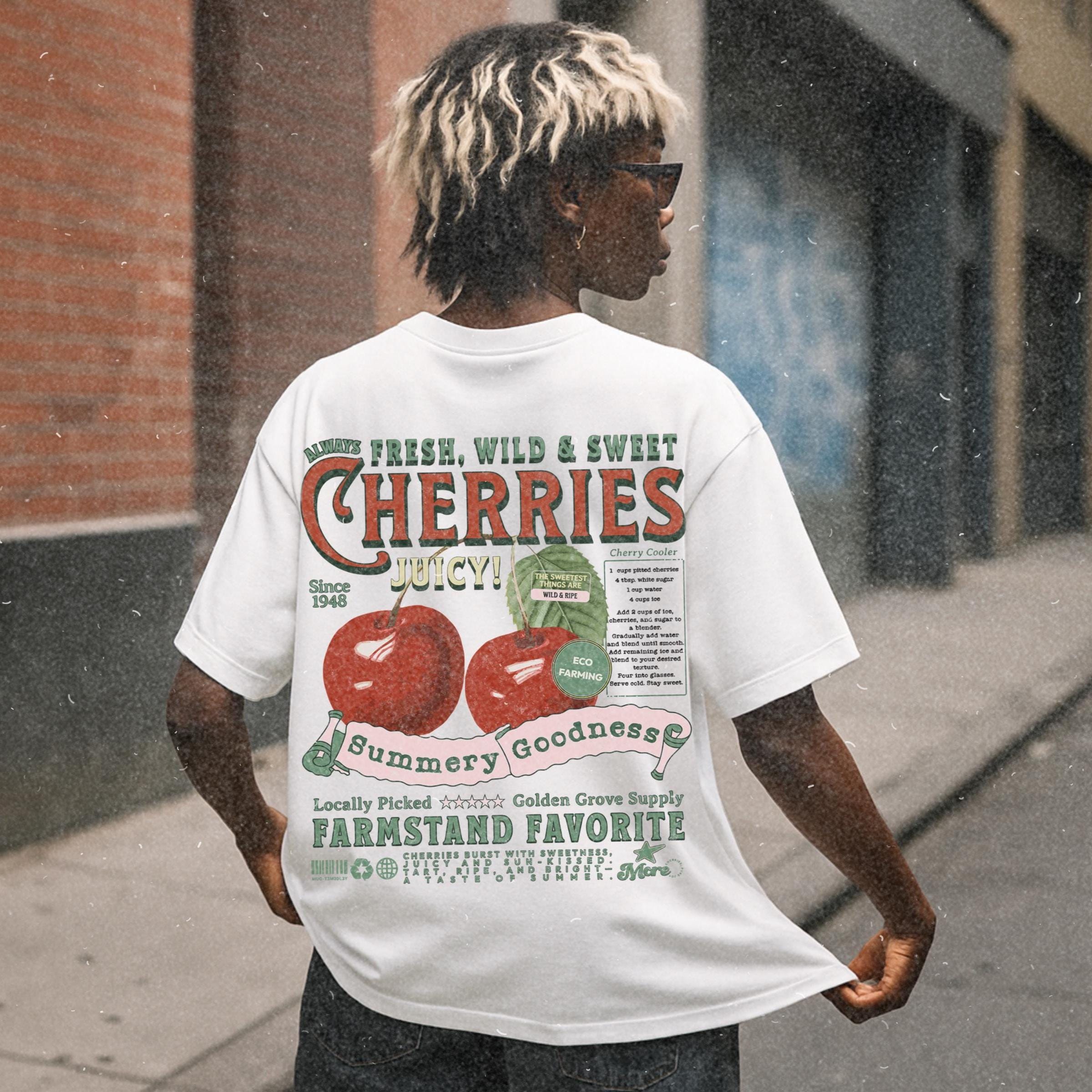 Retro Cherry Graphic Comfort Colors® T-shirt: Vintage Farmstand