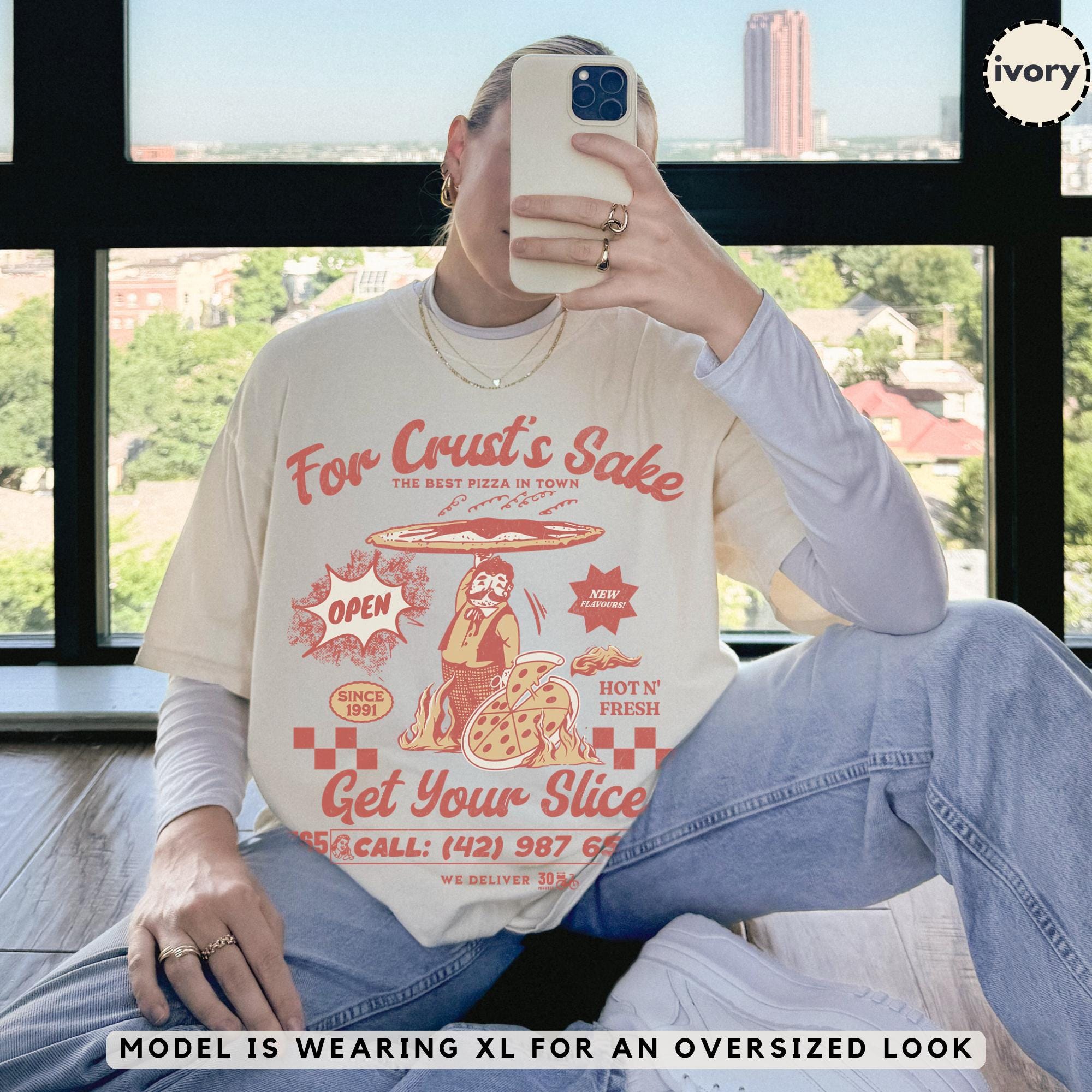 Retro Pizza Graphic Tee - Comfort Colors® Unisex Shirt - Etsy