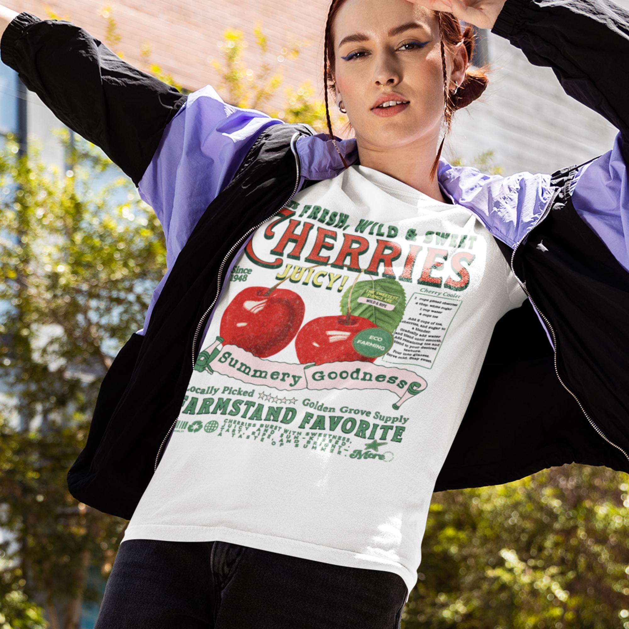 Retro Cherry Comfort Colors® Shirt 90s Vintage Style Unisex Tee - Etsy