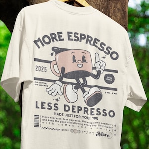 Camiseta Espresso Depresso Comfort Colors®: Gráfico de café retro