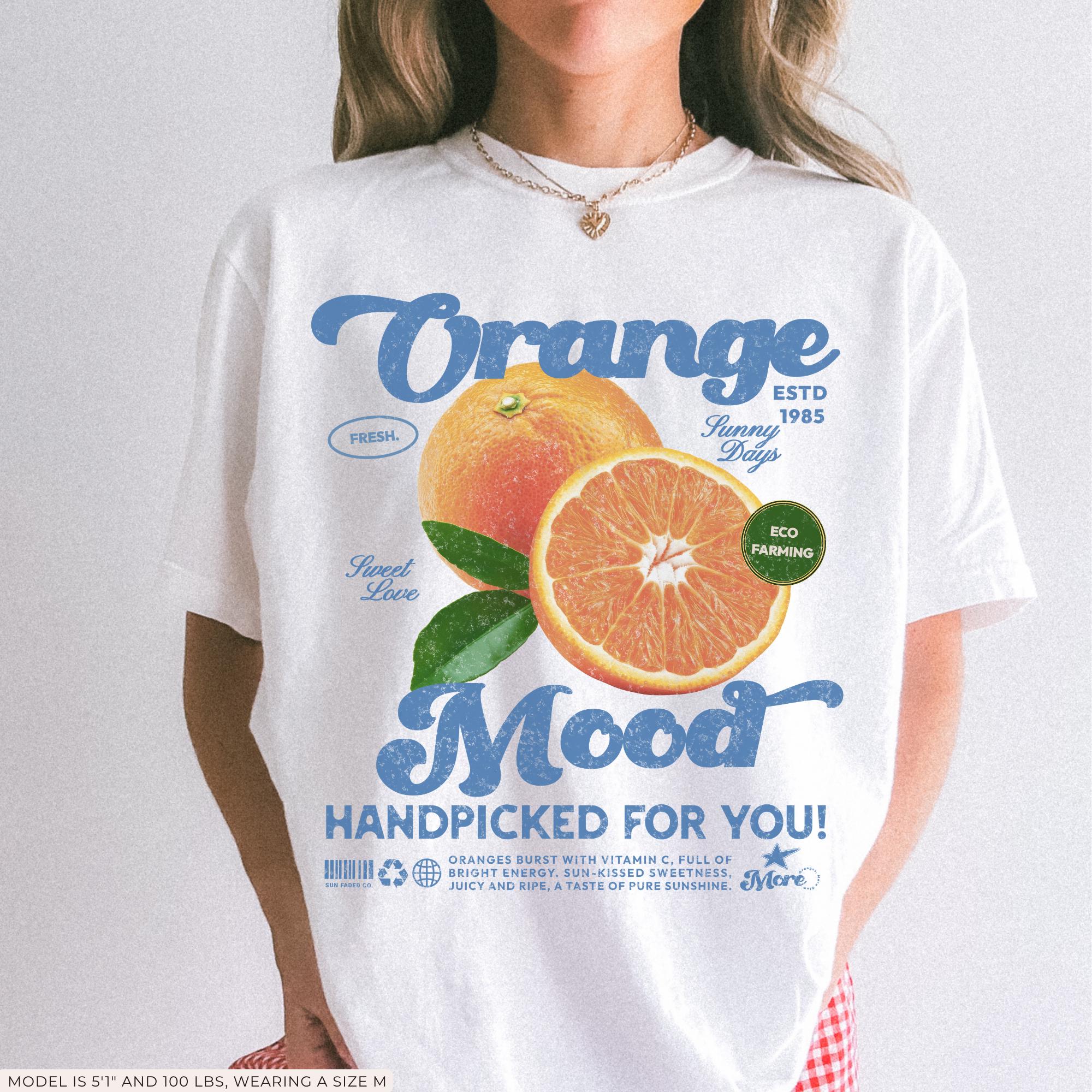 Comfort Colors® レトロオレンジTシャツ：ヴィンテージフルーツ