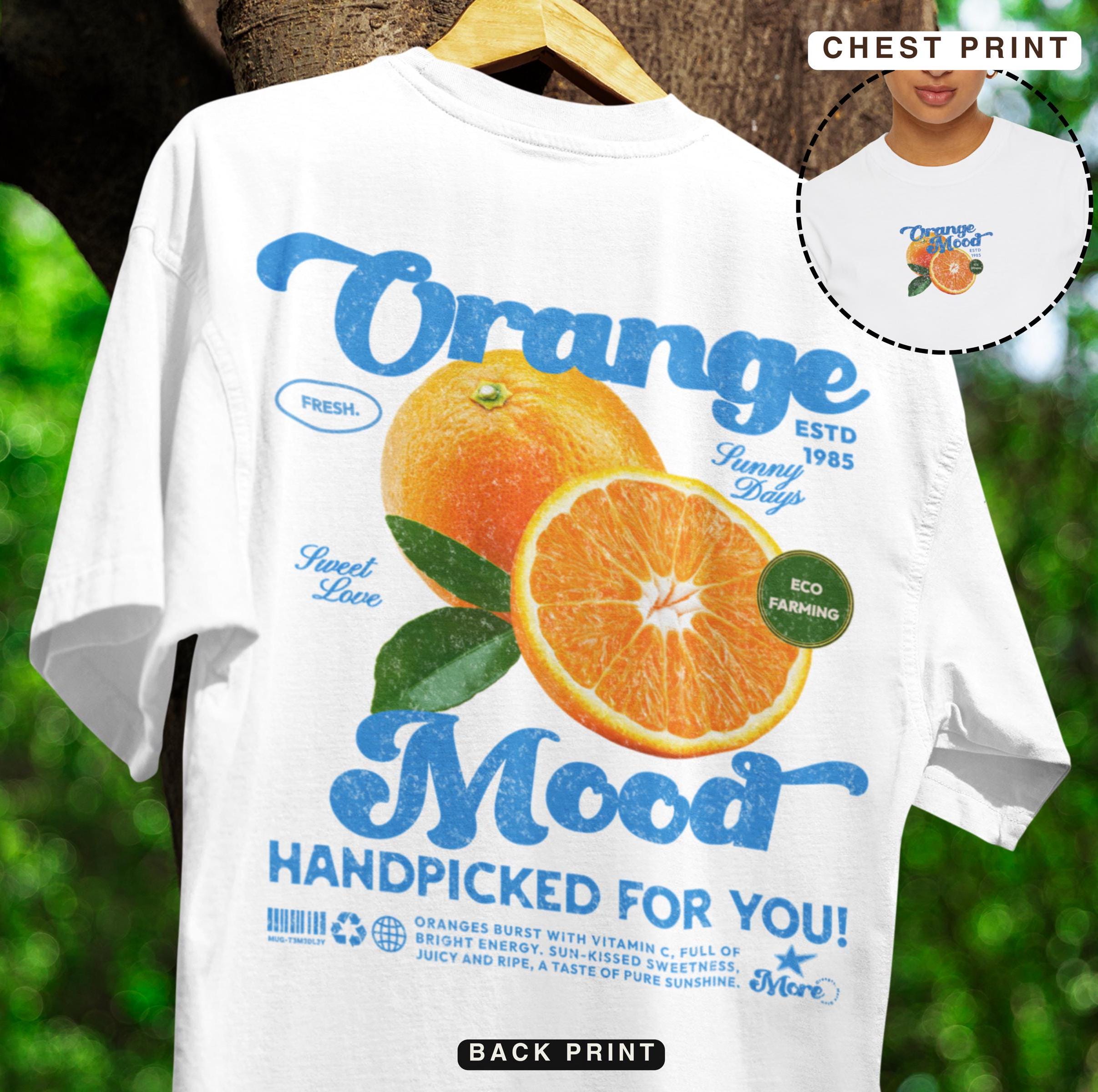 Vintage Citrus Graphic Tee: 90s Comfort Colors® Oversized Orange T