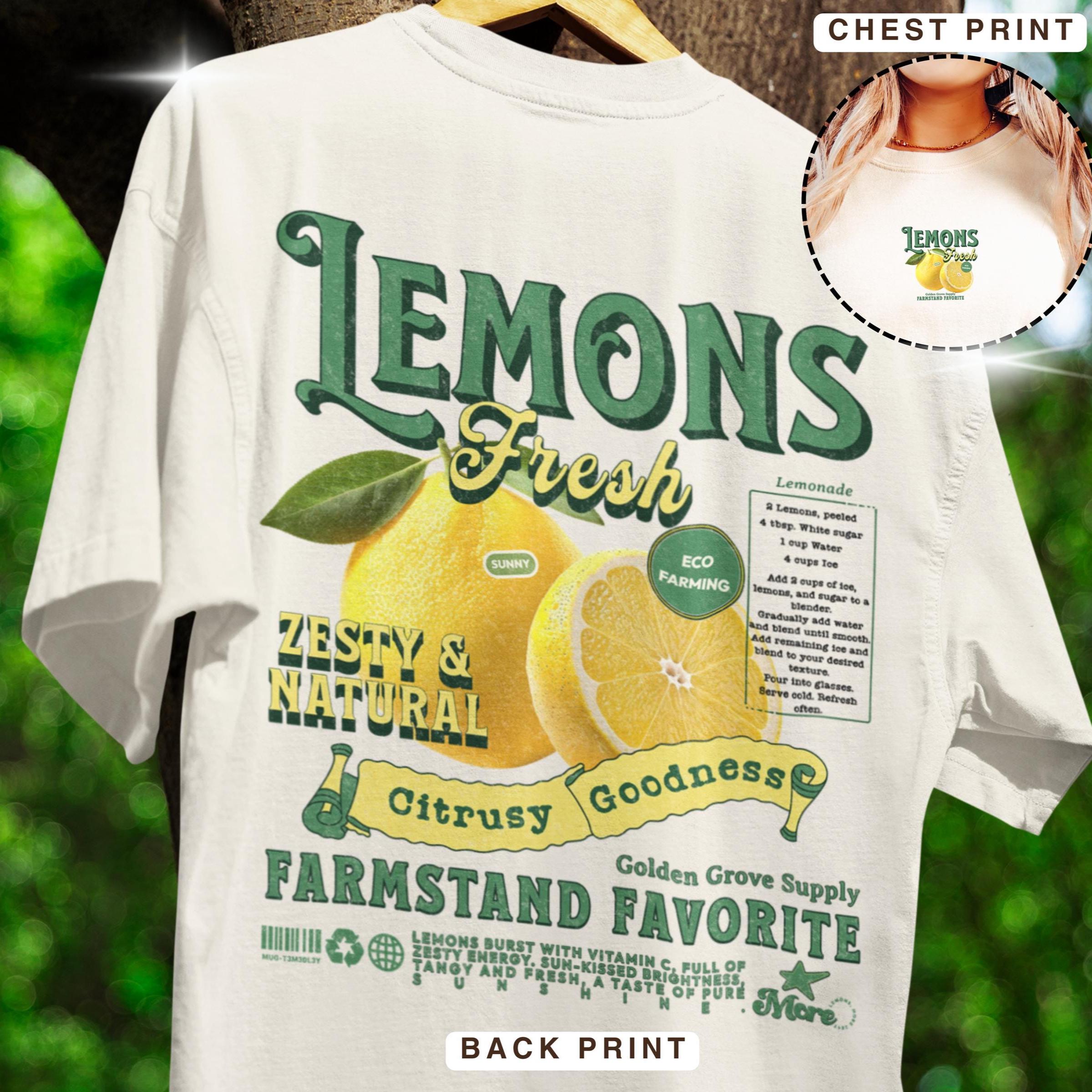 レトロレモングラフィック コンフォートカラーズ®シャツ：90年代