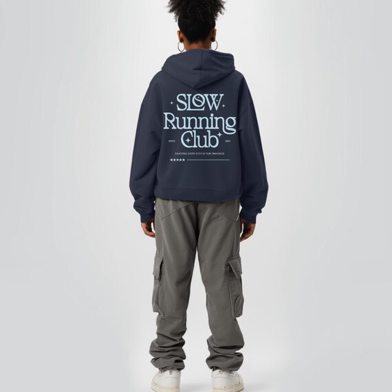 Sweat à capuche Slow Running Club Sweat motivant rétro, haut d