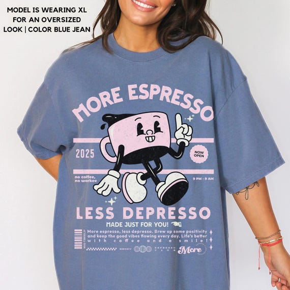 Espresso Depresso Comfort Colors® T-shirt: Retro Coffee Graphic - Etsy
