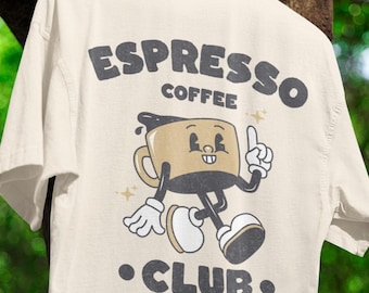 Comfort Colors® Espresso Coffee Club T-Shirt: Retro Graphic Tee
