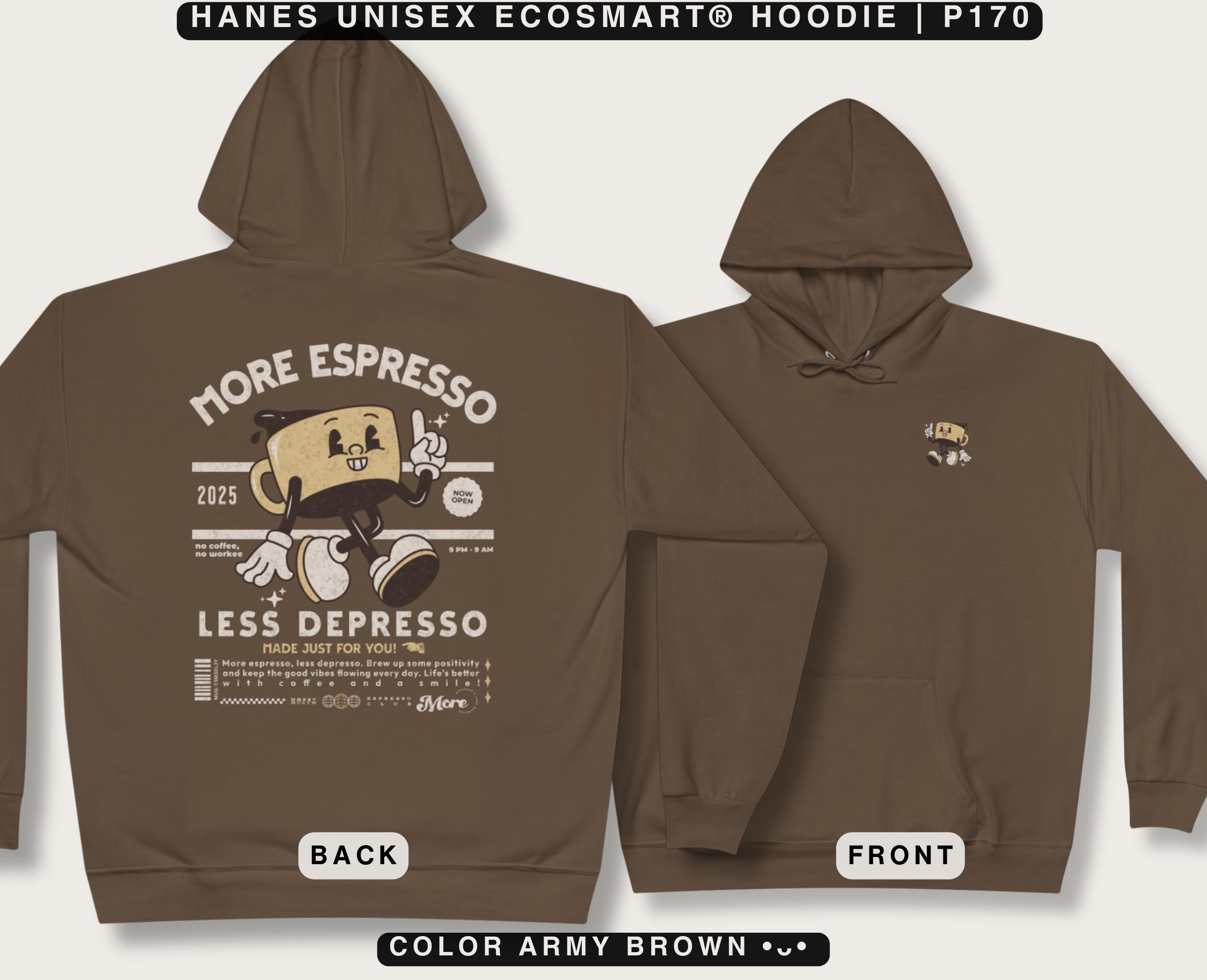 Espresso Brown Coffee Hoodie: Retro Barista Gift, Back Print - Etsy