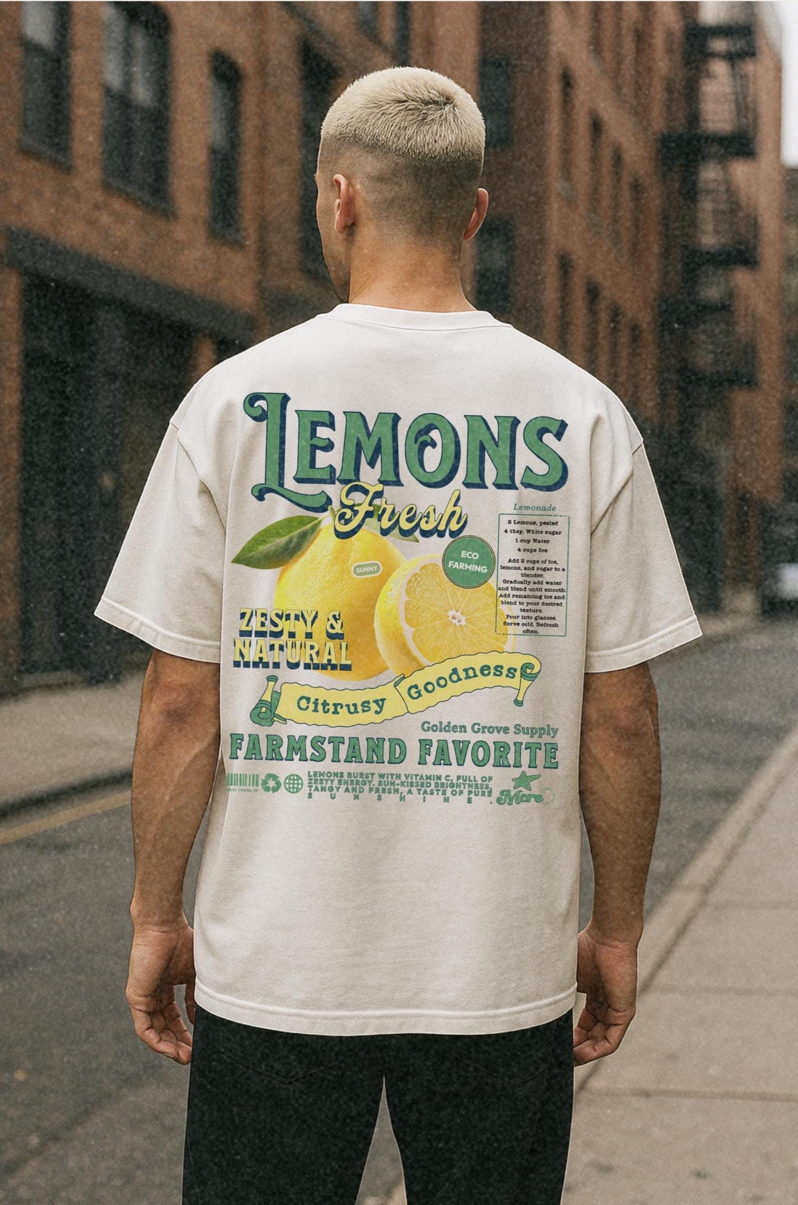 レトロレモングラフィック コンフォートカラーズ®シャツ：90年代