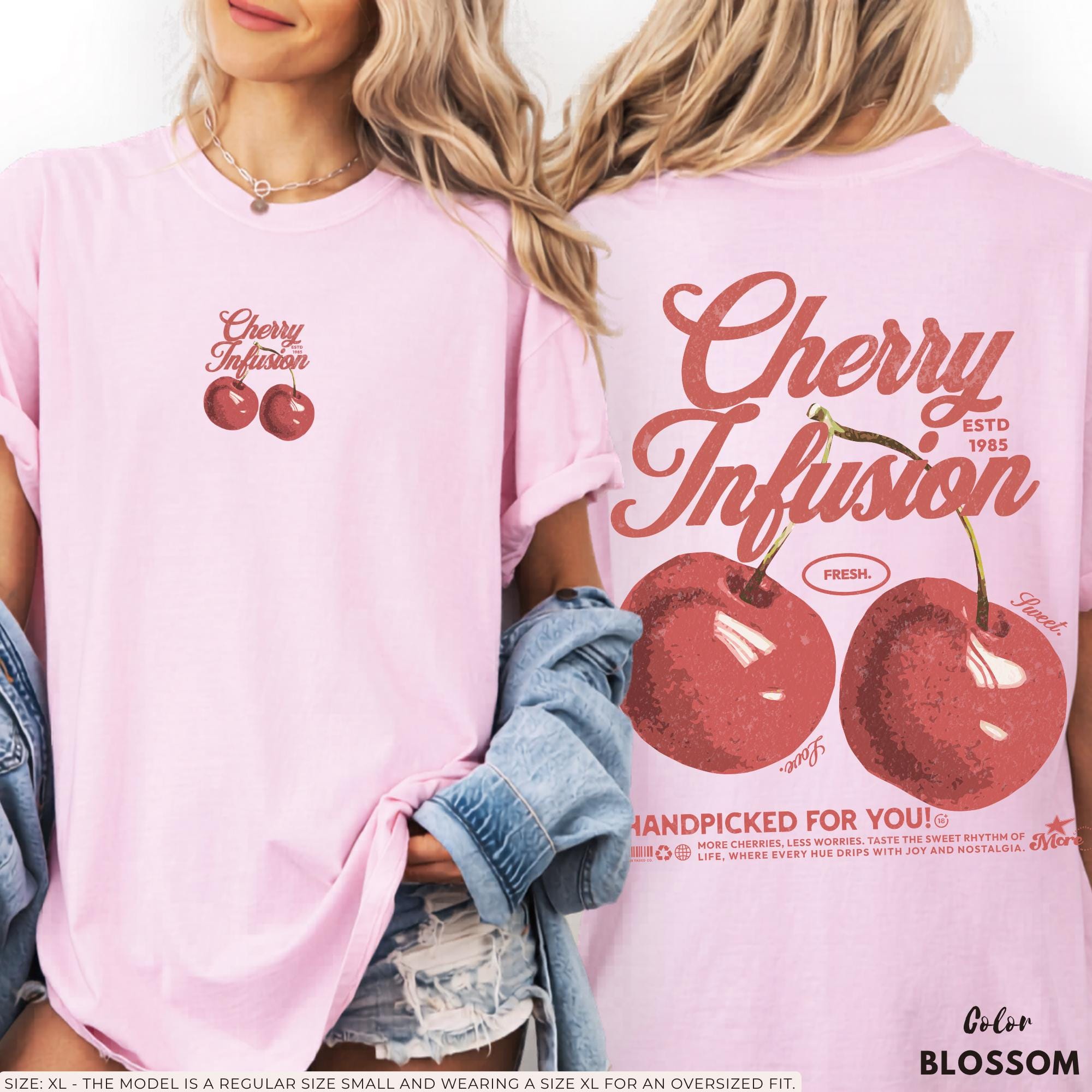 Retro Cherry Comfort Colors® T-shirt - Etsy