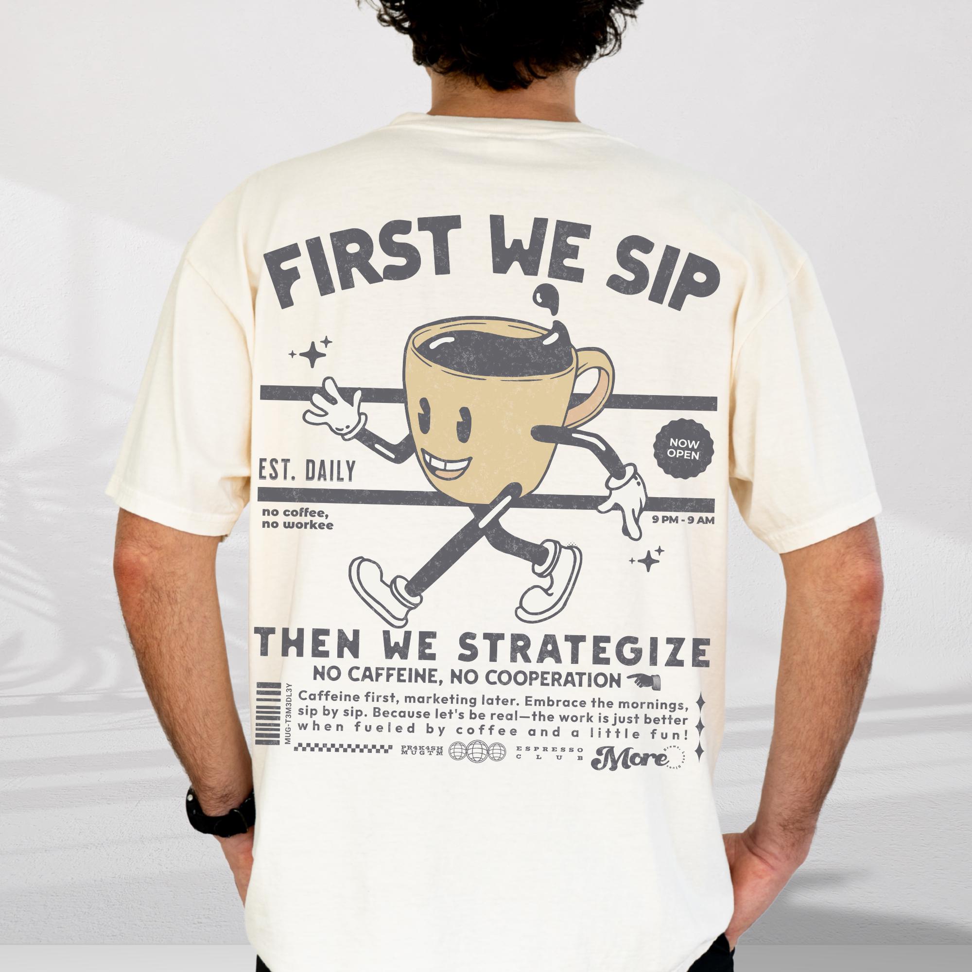 Comfort Colors® Coffee Graphic T-shirt, Ivory 100% Cotton, Unisex