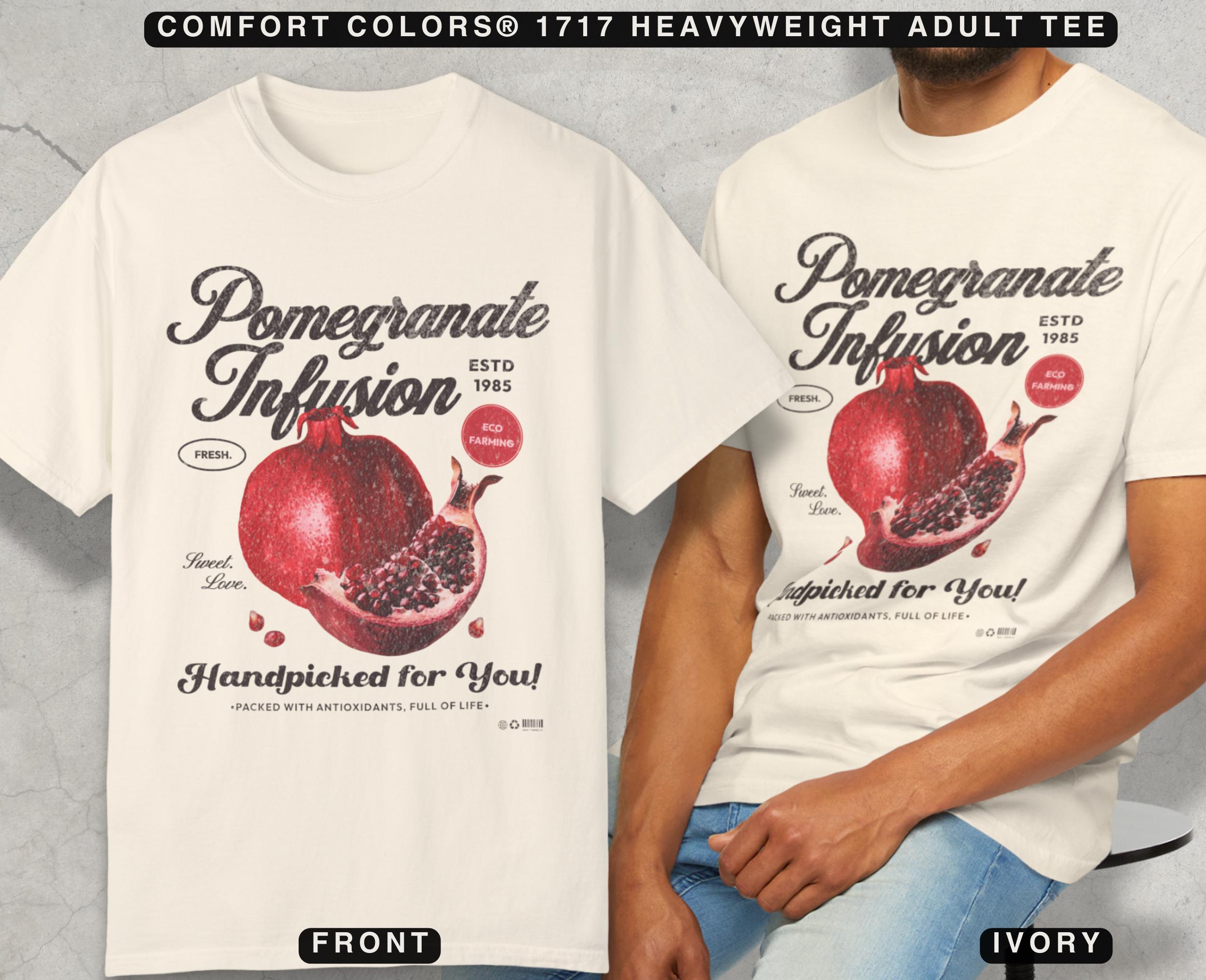 AMERI VINTAGE POMEGRANATE Tシャツ Retro Pomegranate Graphic Tee, Comfort Colors® Vintage Fruit Shirt