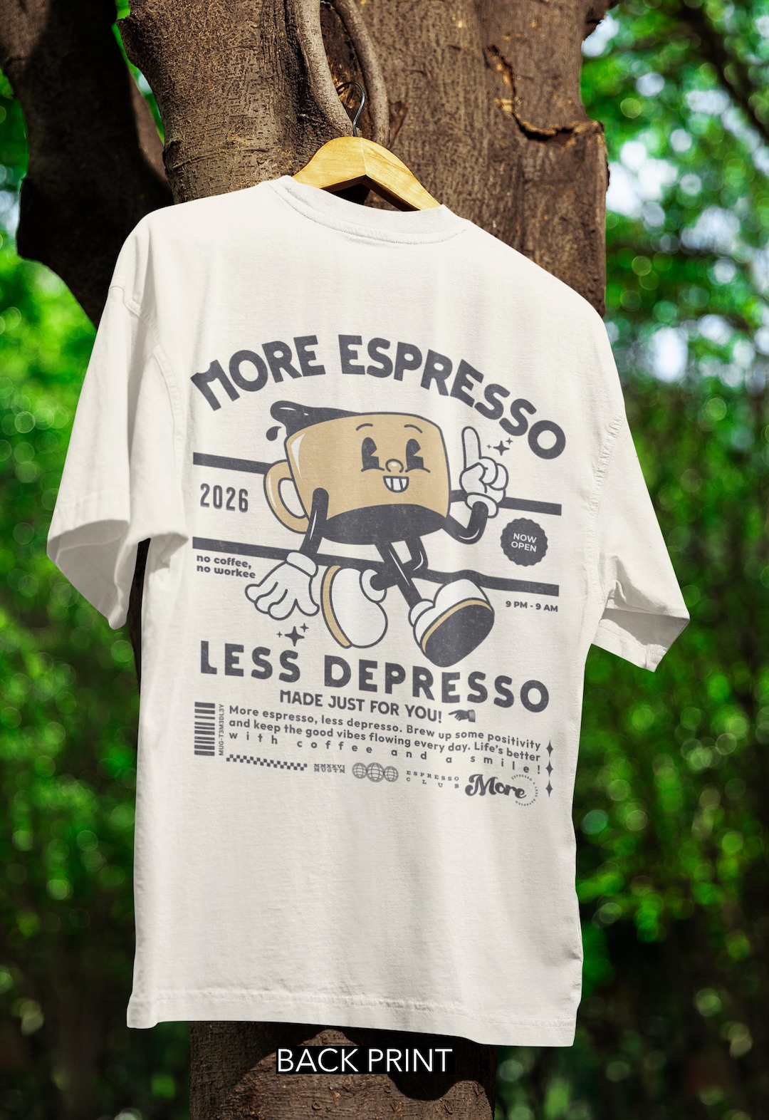 PAL COFFEE Tシャツ　sサイズ More Espresso Less Depresso 2026 T-shirt | Coffee Mug Cartoon