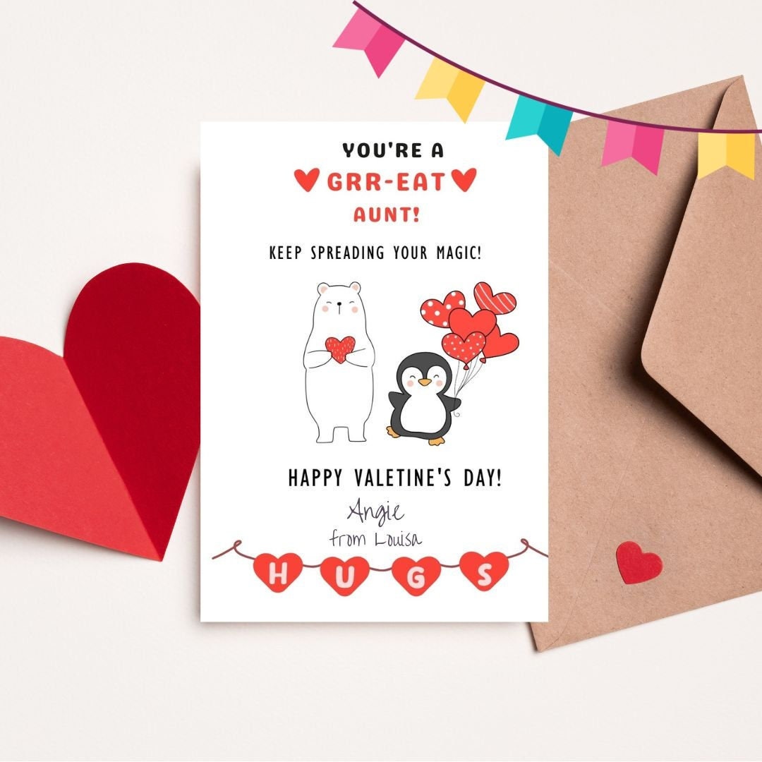Printable Valentine s Day Cards Kids Family Gift Valentine s Day Card For Kid Cute Valentine s