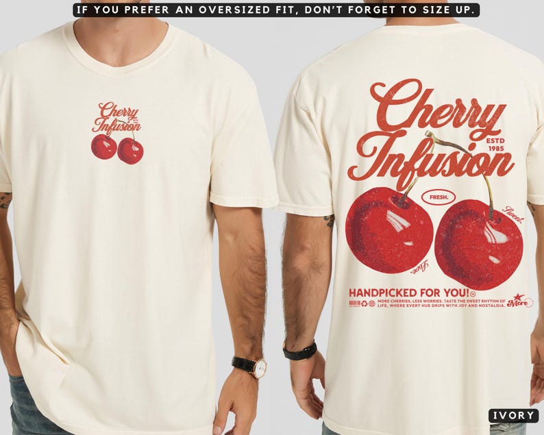 Cherry Comfort Colors® T-shirt Retro Vintage-inspired Fruit Tee, 90s ...