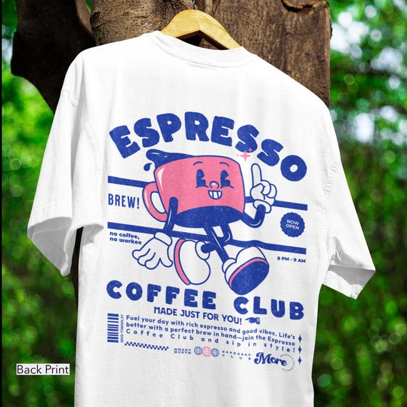 Espresso Coffee Club Comfort Colors® Shirt, Retro Y2K Graphic Tee