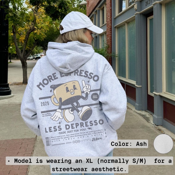 More Espresso Less Depresso Hoodie – Funny Retro Coffee Sweatshirt