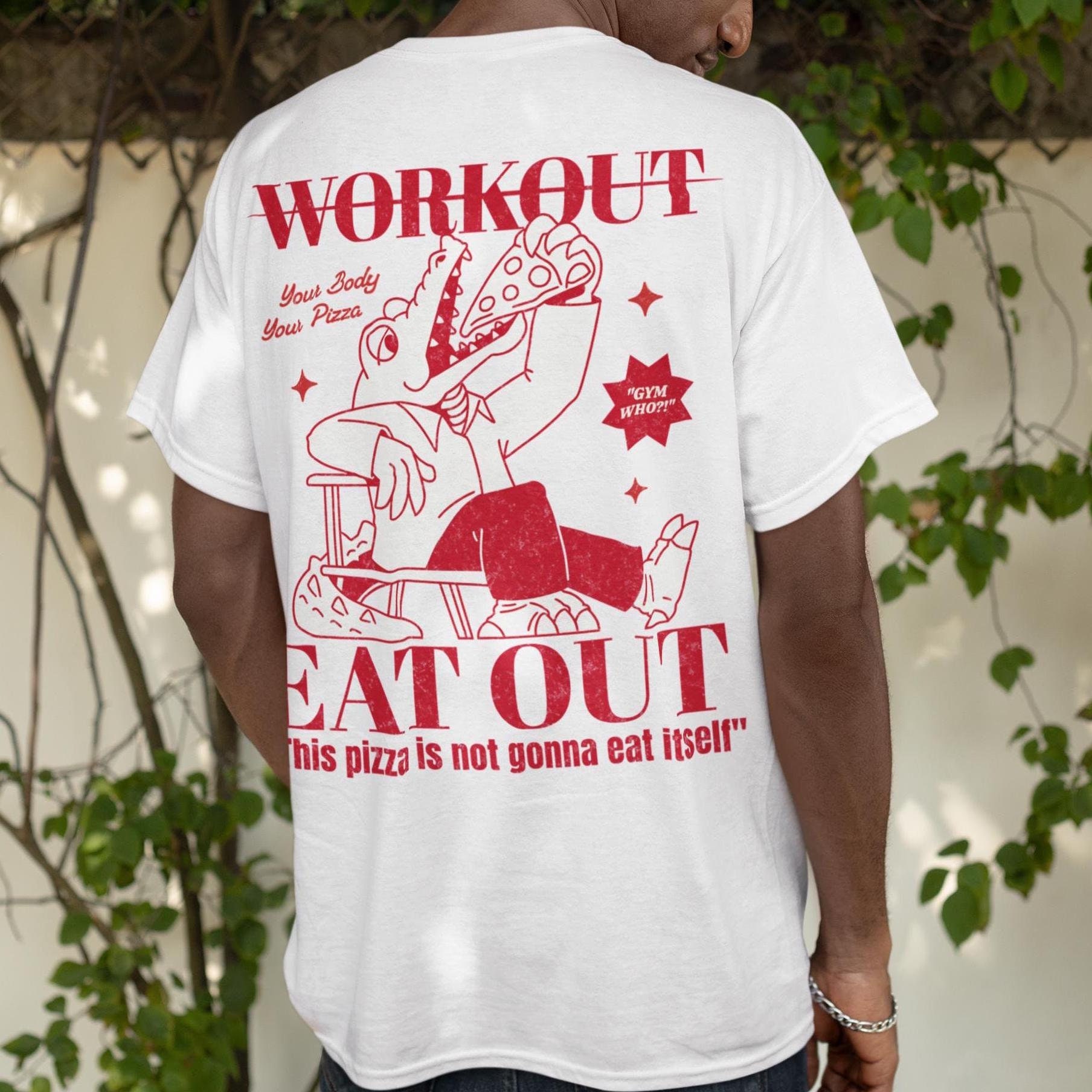 Funny Pizza Crocodile Comfort Colors® Shirt: Vintage Gym Workout