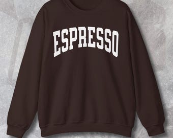 Espresso College-Sweatshirt: Vintage Style Coffee Lover Rundhalsausschnitt